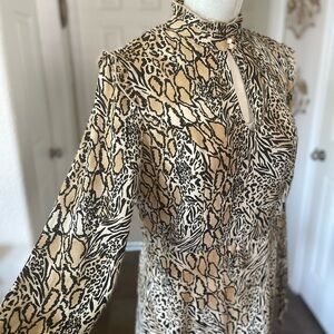 EUC Divided Leopard Print Ruffle Dress